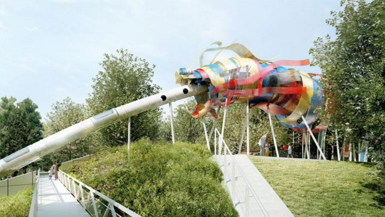 Dragon des jardins du parc de la Villette